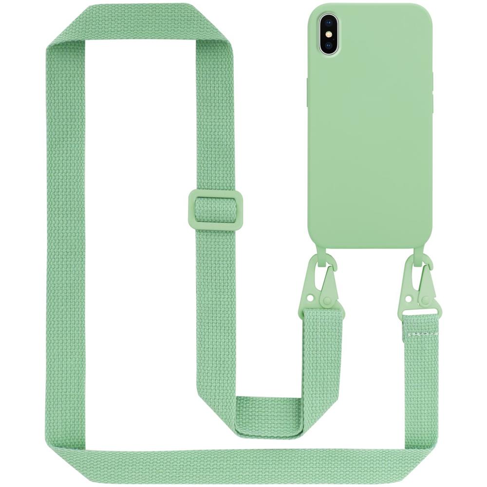 Catena Di Telefoni Cellulari Compatibile Con Apple Iphone X / Xs In Liquid Verde Chiaro - Coperchio Di Protezione In Silicone Con Cordino Regolabile In Lunghezza - Foto 1