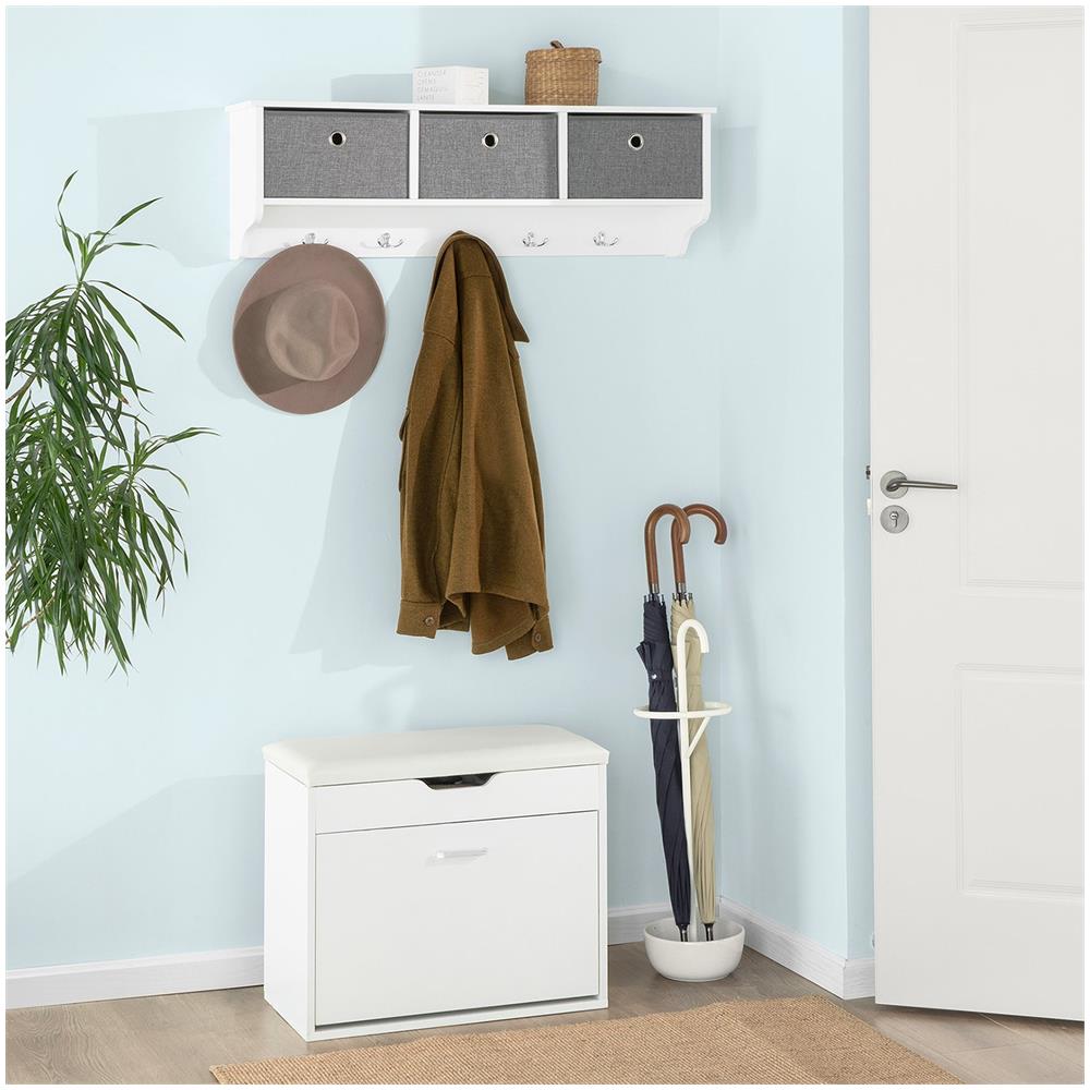 Scarpiera Salvaspazio Slim, Portascarpe Salvaspazio Regolabili, scarpiere, scarpiera Pieghevole L60*p30*a50 Cm, Bianco Fsr95-w - Foto 5