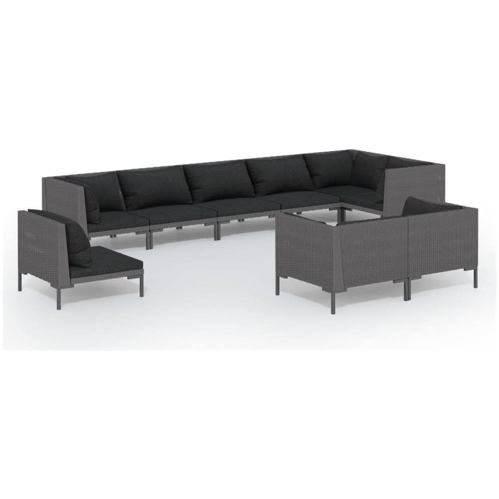 Furniture Limited - Set Divani da Giardino 7 pz con Cuscini Grigi