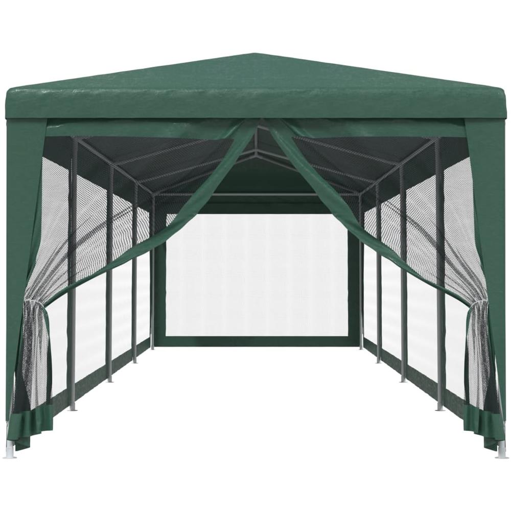 Tenda Per Feste Con 10 Pareti Laterali In Rete Verde 3x12m Hdpe - Foto 3