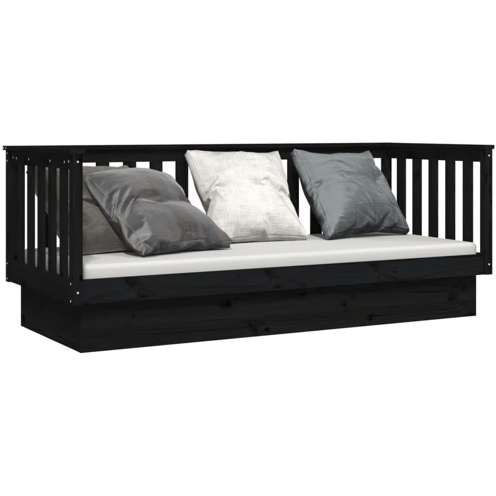 Dormeuse Nera 90x190 Cm In Legno Massello Di Pino - Foto 3