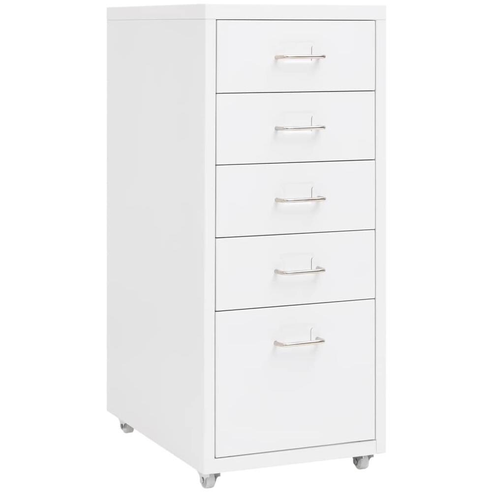 Schedario Mobile Bianco 28x41x69 cm in Metallo - Foto 1