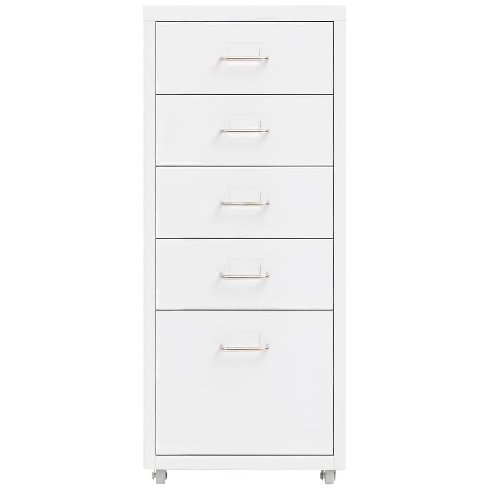 Schedario Mobile Bianco 28x41x69 cm in Metallo - Foto 2