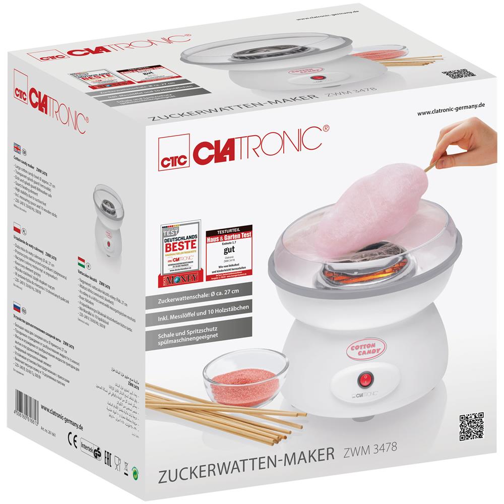 Macchina Per Zucchero Filato Zwm 3478 27cm 500W Colore Bianco - Foto 8