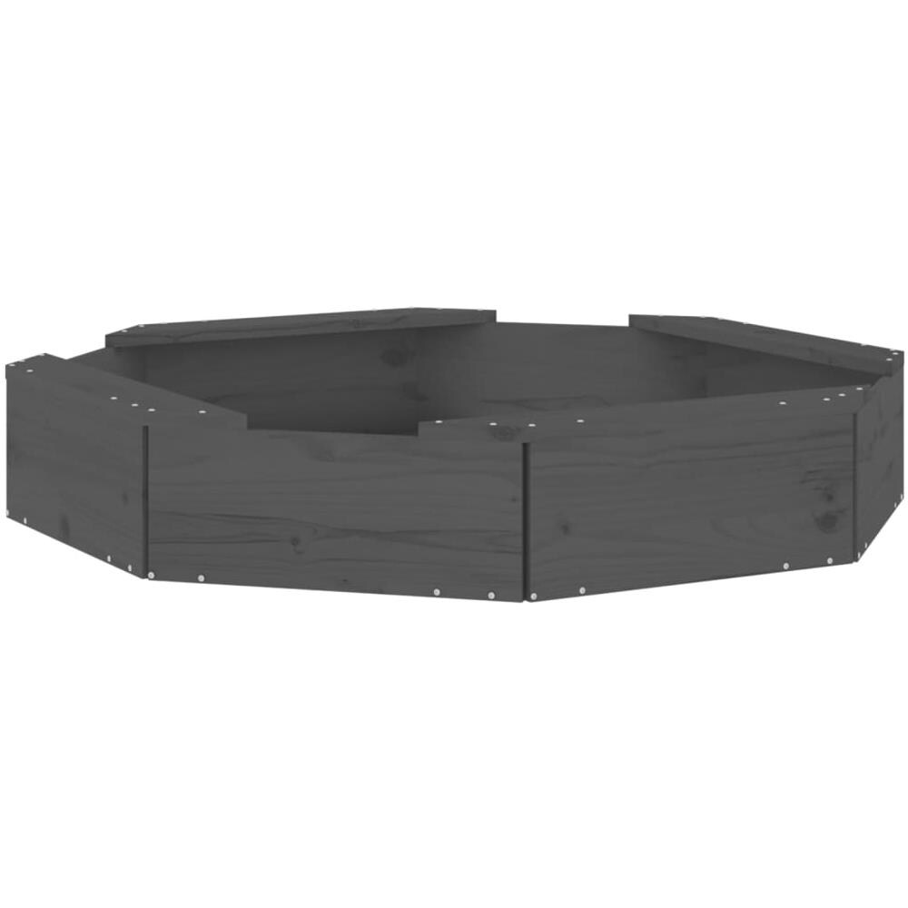 Sabbiera Con Sedute Grigia Ottagonale In Legno Massello Di Pino - Foto 2