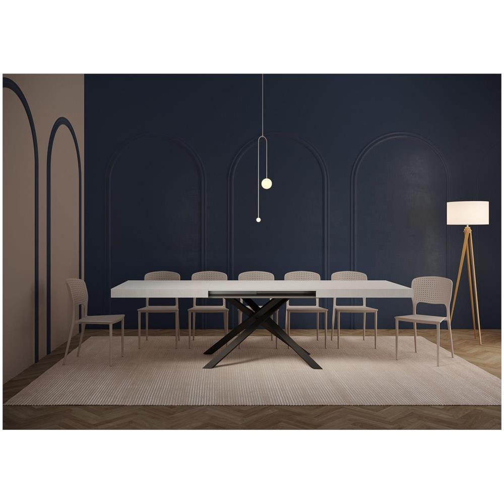 Tavolo allungabile 90x200/304cm Karida bianco frassino gambe antracite - Foto 3
