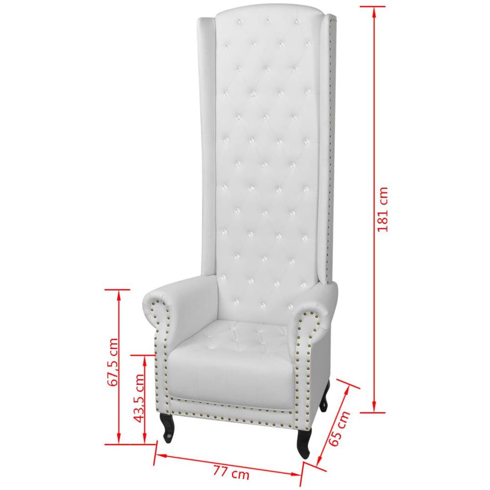 Sedia Con Schienale Alto Bianca 77x65x181 Cm - Foto 12