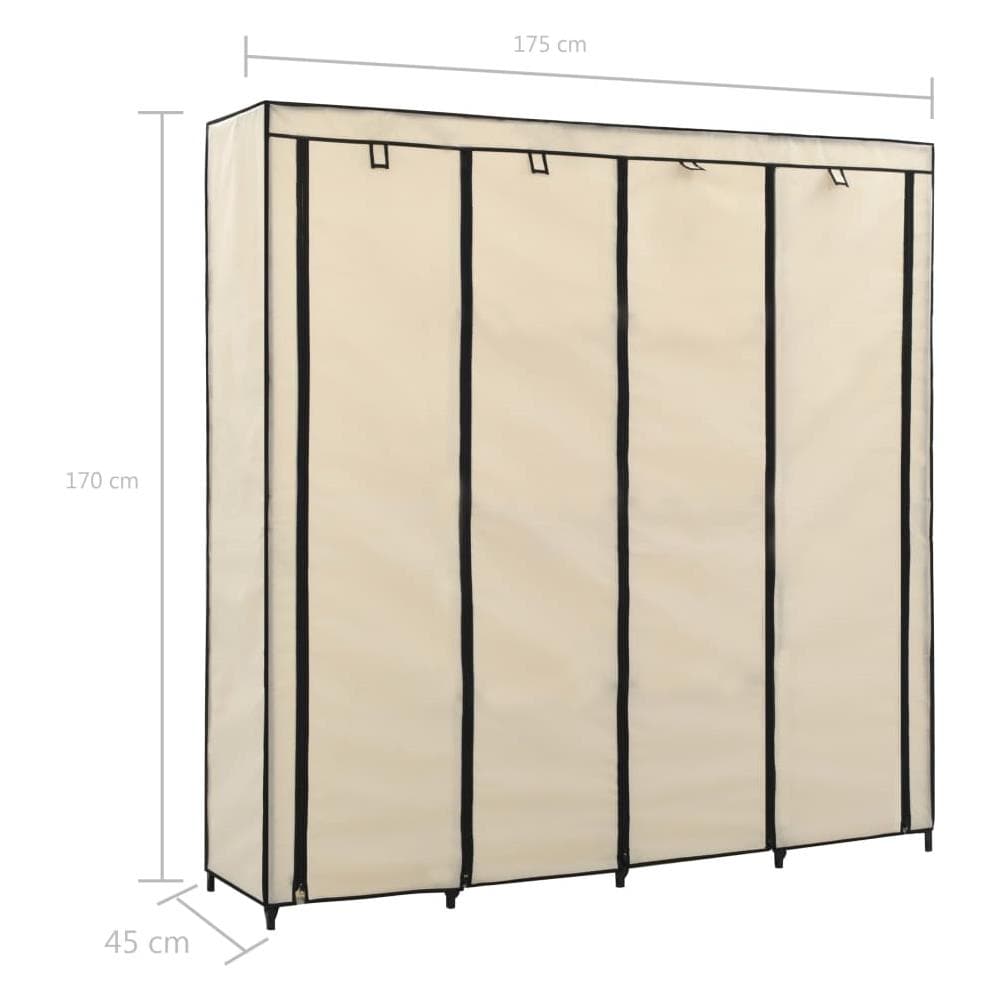 Guardaroba Con 4 Scomparti Crema 175x45x170 Cm - Foto 14