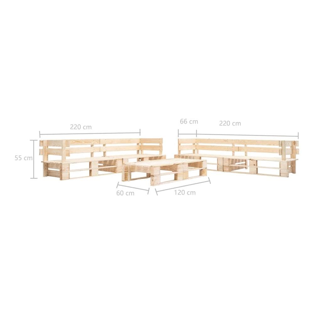 Set Divani Da Giardino Con Pallet 6 Pz Legno Fsc Naturale - Foto 3