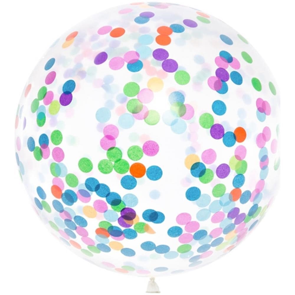 Partydeco - Palloncino Gigante Trasparente Con Coriandoli Colorati - Foto 1