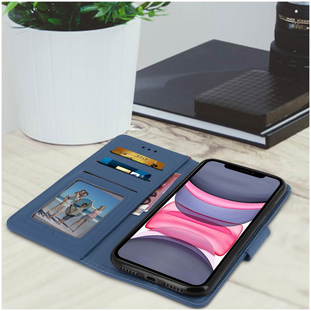 Custodia Apple Iphone 11 A Portafoglio Funzione Supporto - Azzurro - Foto 5