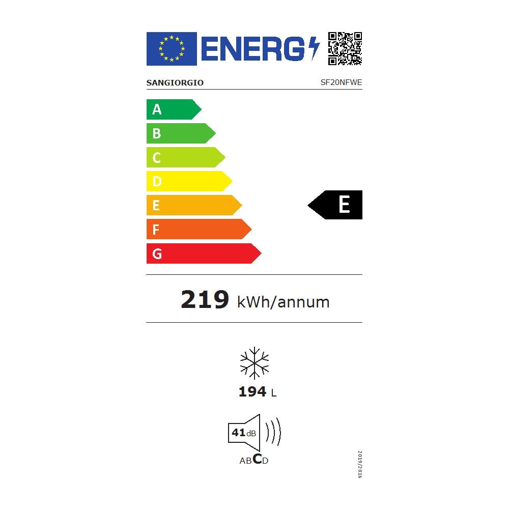 Congelatore Verticale SF20NFWE No Frost Classe E Capacità Lorda / Netta 213/194Litri Colore Bianco - Foto 4