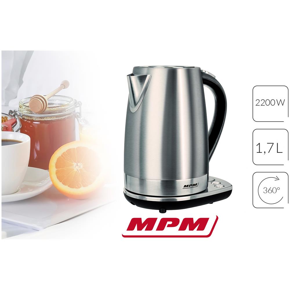 Mcz-51 Bollitore Elettrico, 1.7 L, Senza Fili, Acciaio Inox, Pannello Di Controllo 2200w - Foto 8