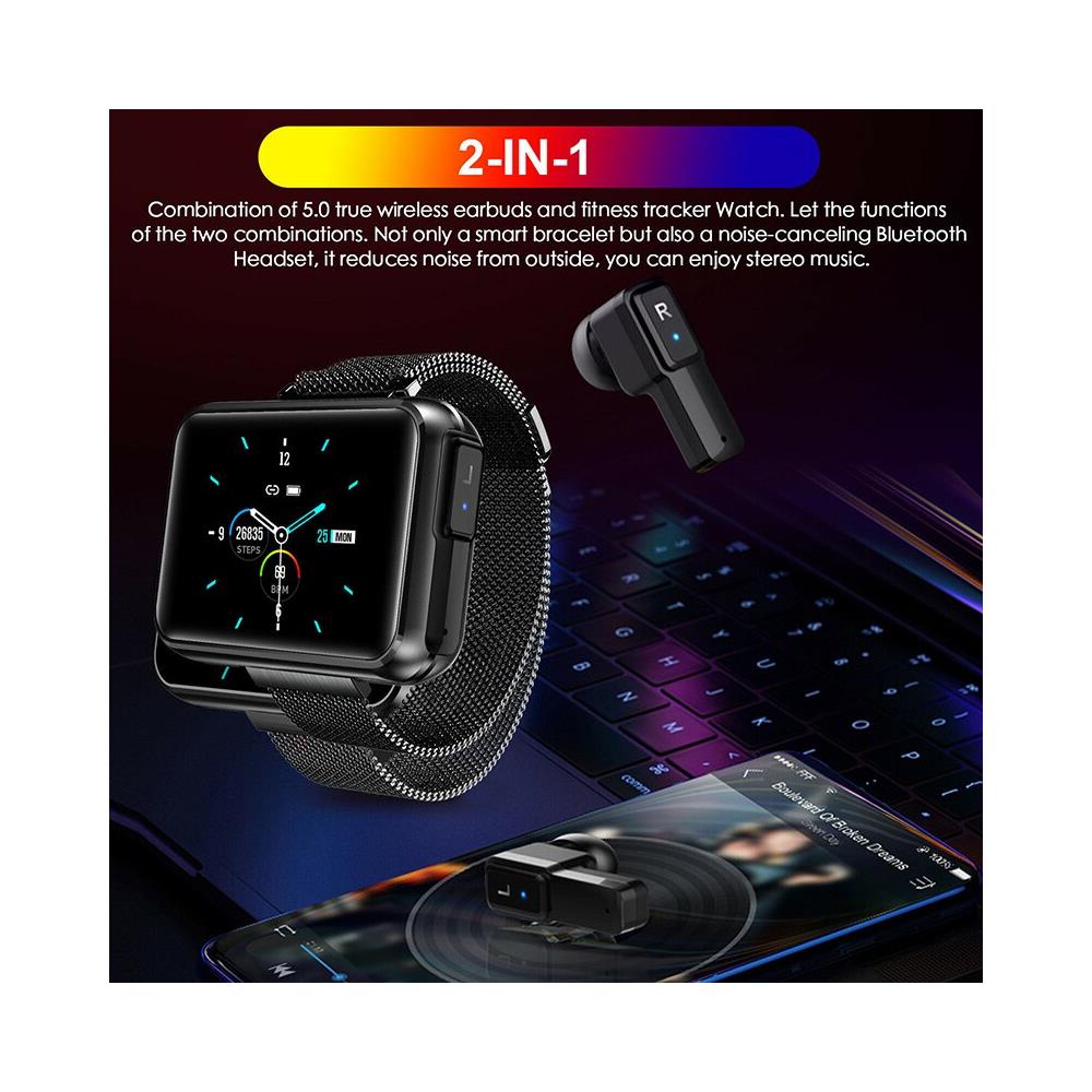 HTN - T91 Smart Watch Men Tws Auricolare Bluetooth Senza Fili 2020 1.4  Pollici Grande Schermo Fai Da Te Bluetooth Chiama Smartwatch Meteo |  orologi Digitali (nero) - ePRICE