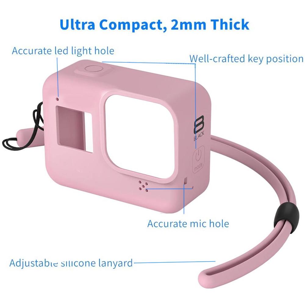 Custodia In Silicone E Accessori Per Gopro Hero 8 Black - Rosa - Foto 2