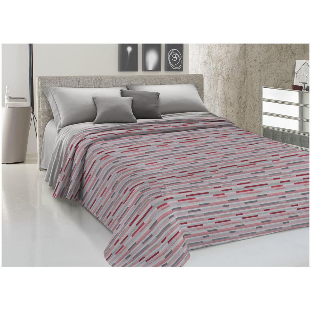 Copriletto Piquet Primavera Estate 100% Cotone Disegno 8230 Astratto Matrimoniale Rosso - Foto 1