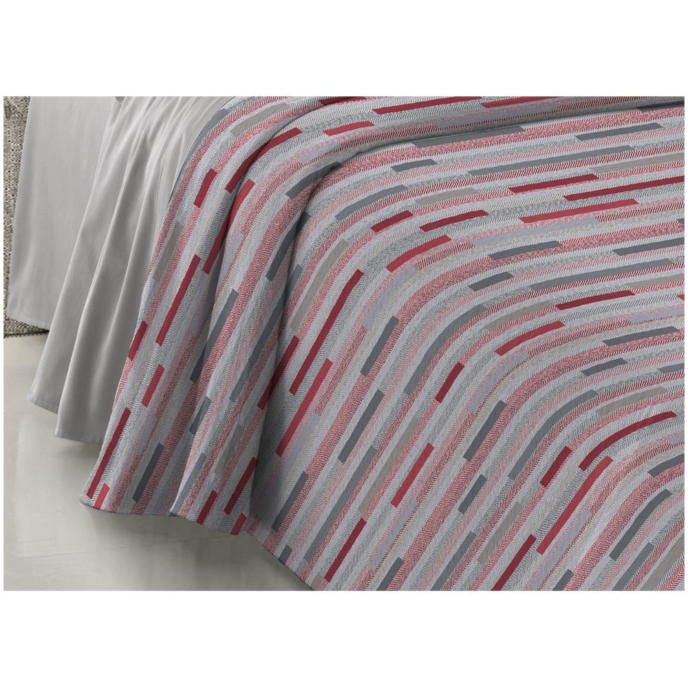 Copriletto Piquet Primavera Estate 100% Cotone Disegno 8230 Astratto Matrimoniale Rosso - Foto 7