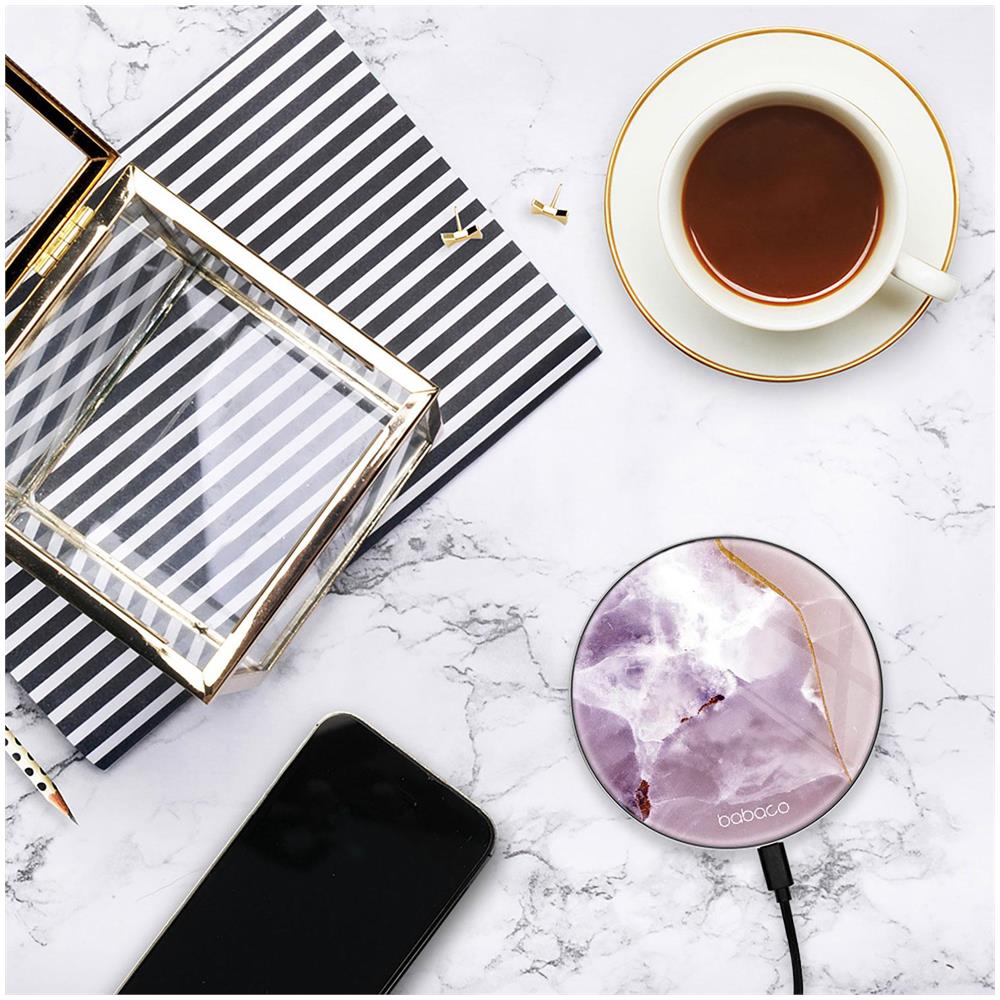 Caricabatterie Wireless 10w Vetro Premium Abstract 009 - Foto 2