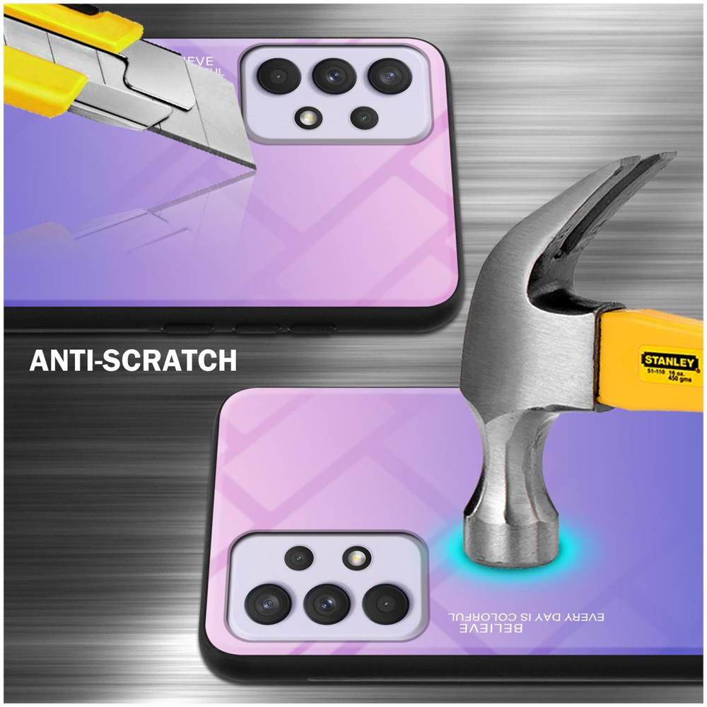 Custodia Compatibile Con Samsung Galaxy A33 5g In Rosa - Blu - Coperchio Protettivo Bicolore In Vetro Temperato E Silicone Tpu - Foto 2