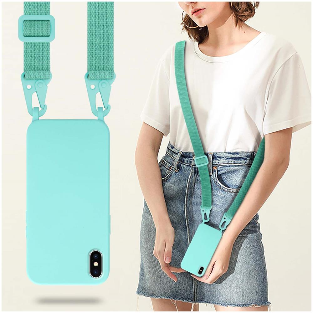 Catena Di Telefoni Cellulari Compatibile Con Apple Iphone X / Xs In Liquid Turchese - Coperchio Di Protezione In Silicone Con Cordino Regolabile In Lunghezza - Foto 7