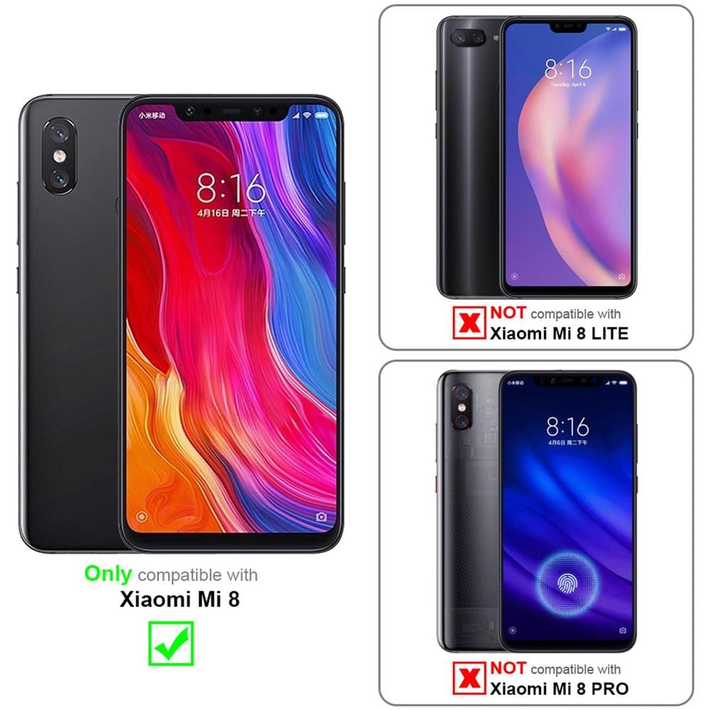 Custodia Compatibile Con Xiaomi 8 In Grigio Fiore - Coperchio Protettivo In Design Floreale Con Chiusura Magnetica, Funzione Stand E Slot Per Carte - Foto 2