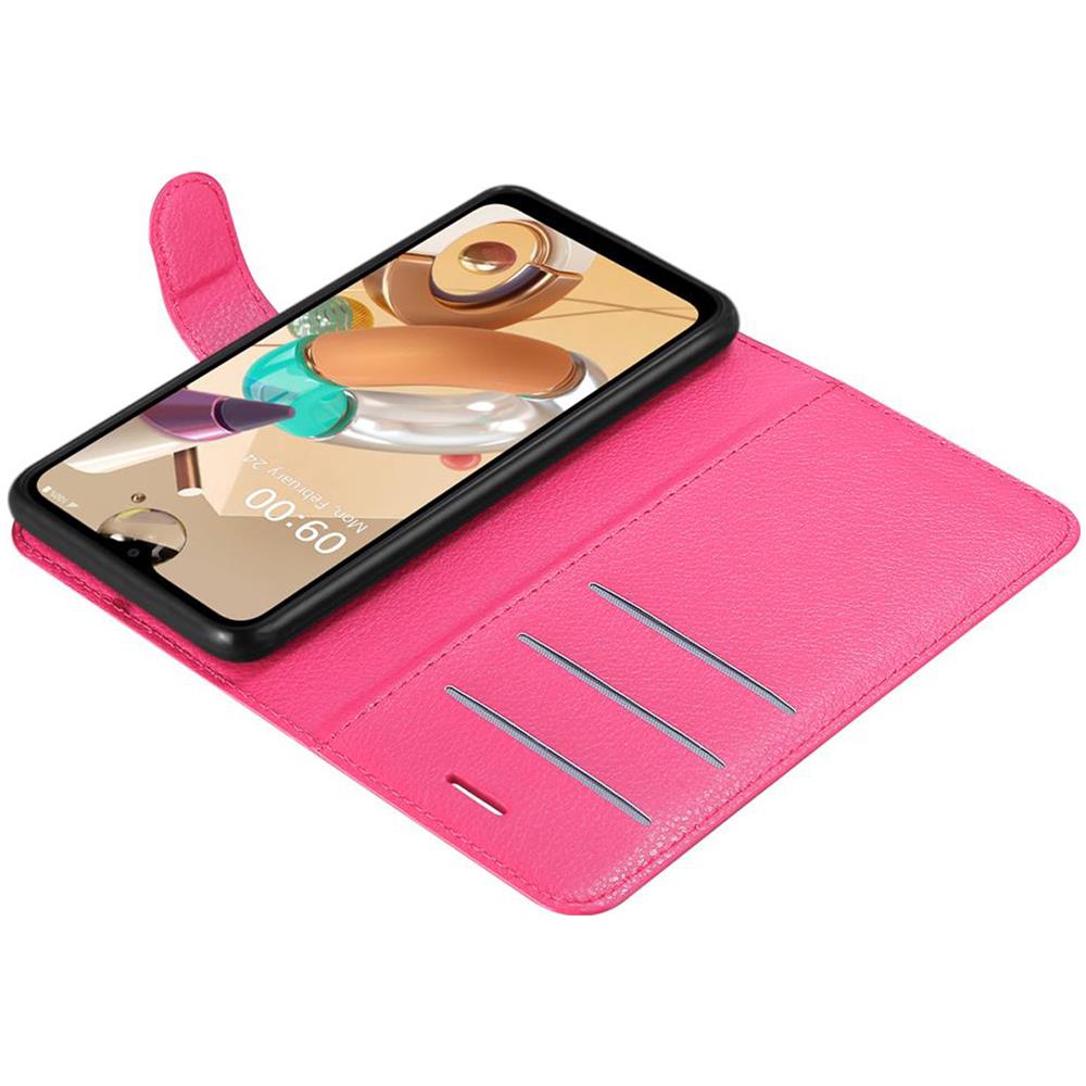 Custodia Compatibile Con Lg K41s In Rosa Vivo - Coperchio Protettiva Con Chiusura Magnetica, Funzione Stand E Tasca Per Le Carte - Foto 8