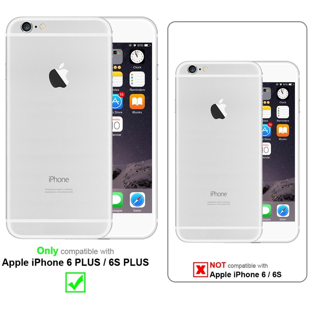 Custodia Compatibile Con Apple Iphone 6 Plus / Iphone 6s Plus In Grigio Fiore - Coperchio Protettivo In Design Floreale Con Chiusura Magnetica, Funzione Stand E Slot Per Carte - Foto 2