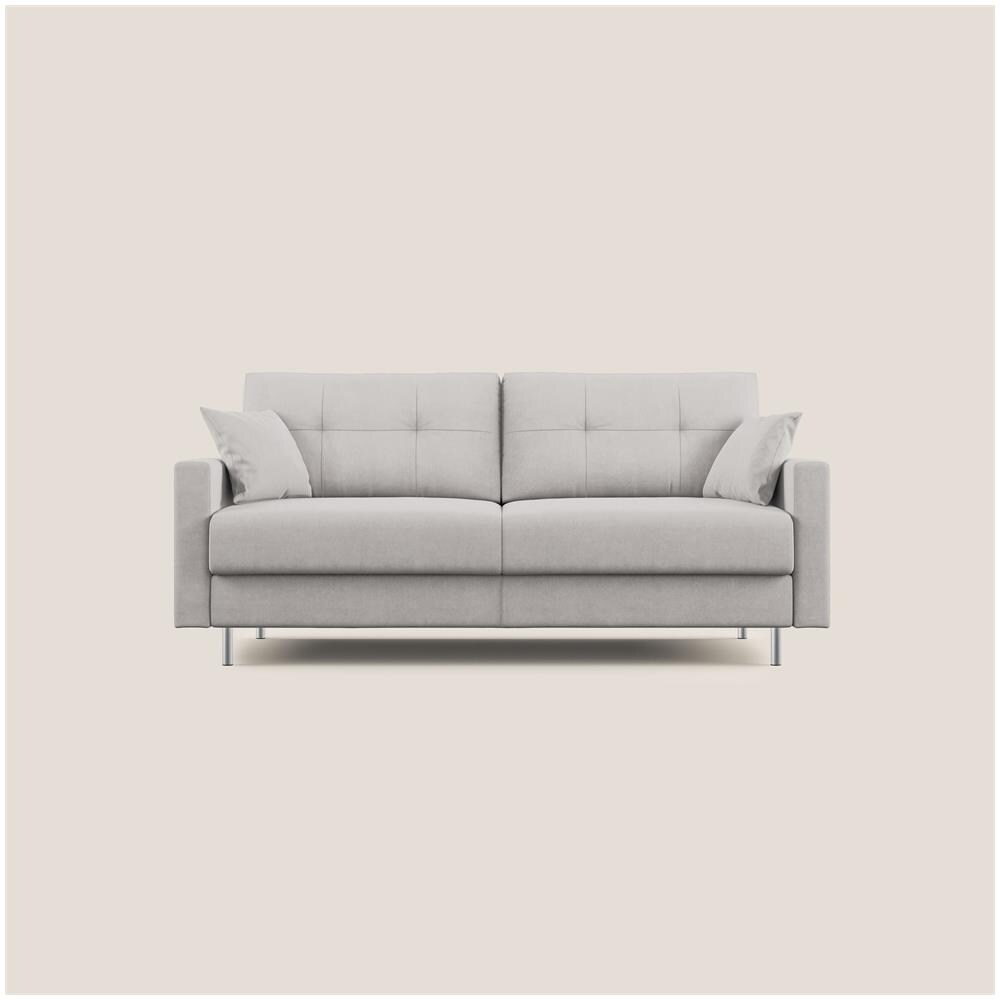 Megan Divano Letto Matrimoniale In Microfibra Smacchiabile T11 Grigio Chiaro - Foto 1