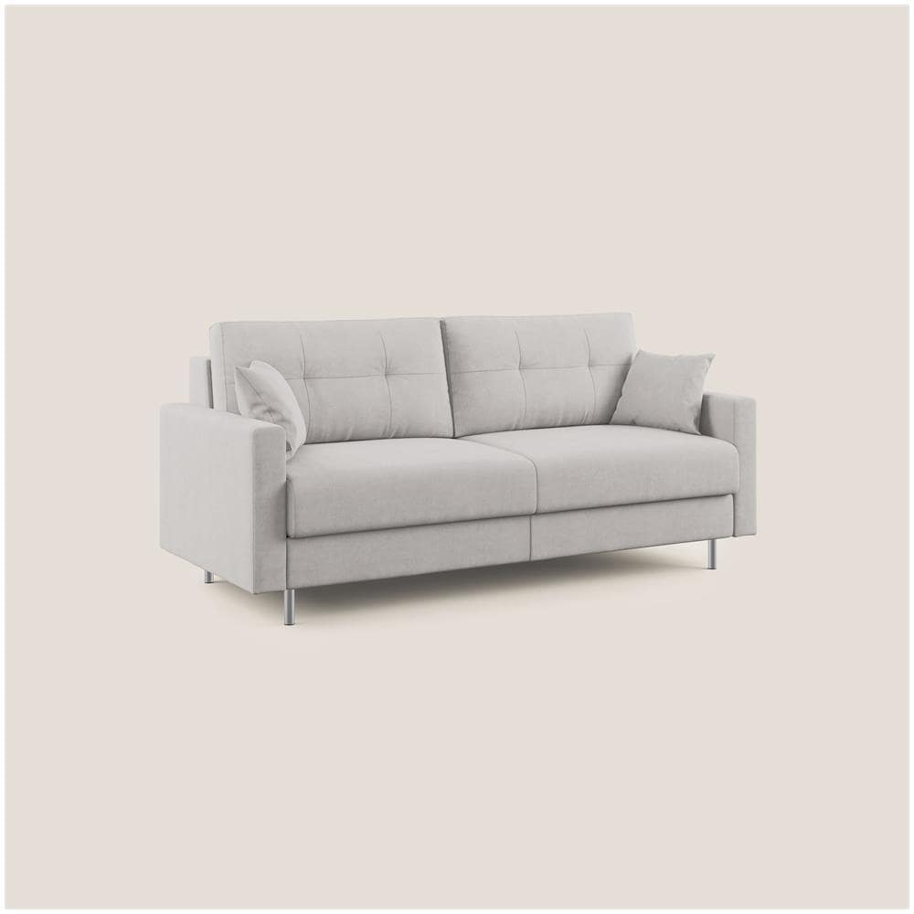 Megan Divano Letto Matrimoniale In Microfibra Smacchiabile T11 Grigio Chiaro - Foto 2
