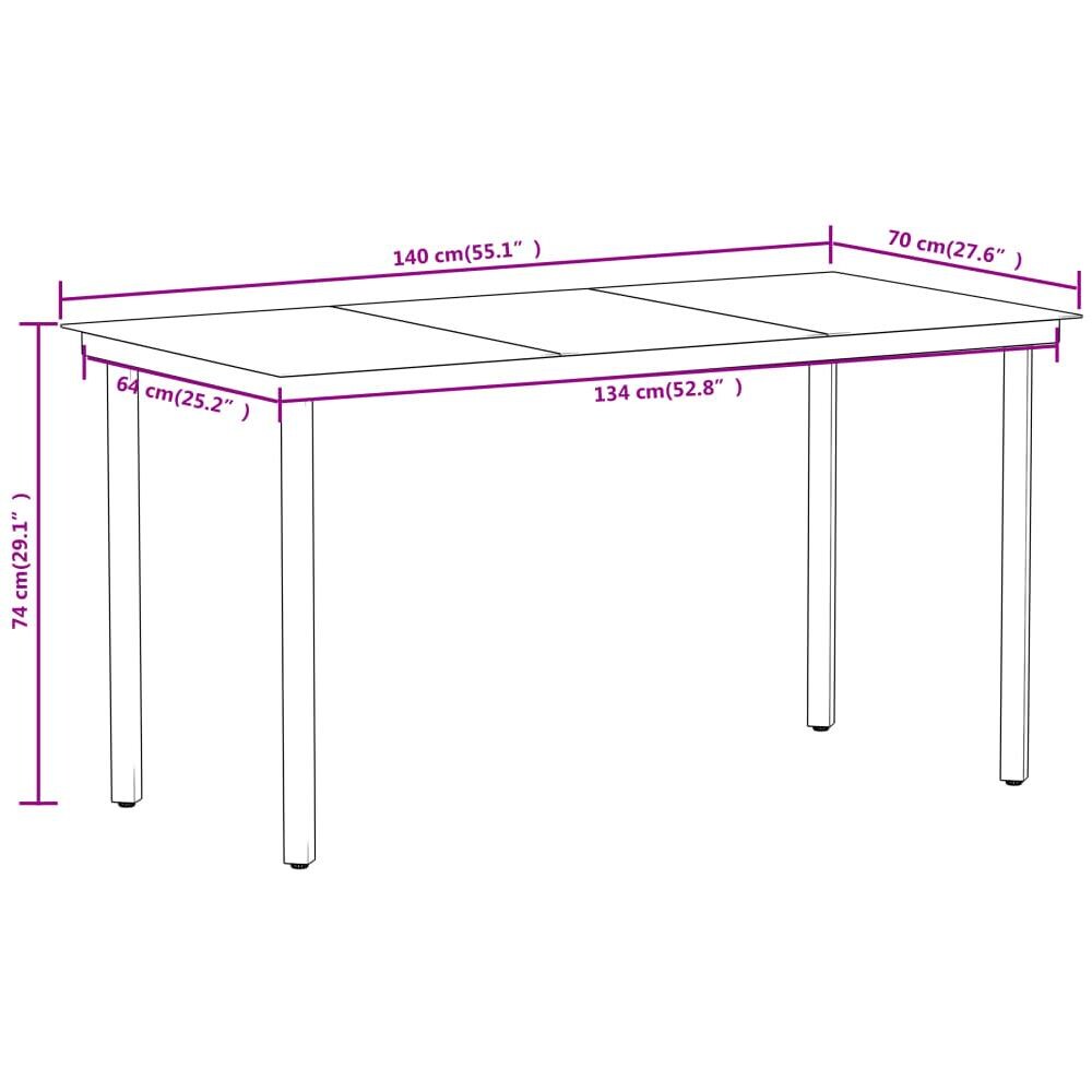 Set Mobili Da Pranzo Per Giardino 5 Pz Rovere - Foto 7