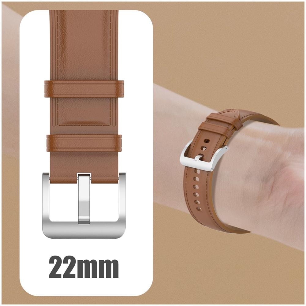 Cinturino Pelle Per Galaxy Watch 3 45mm Huawei Watch Gt3 Gt2 46mm Marrone Chiaro - Foto 2