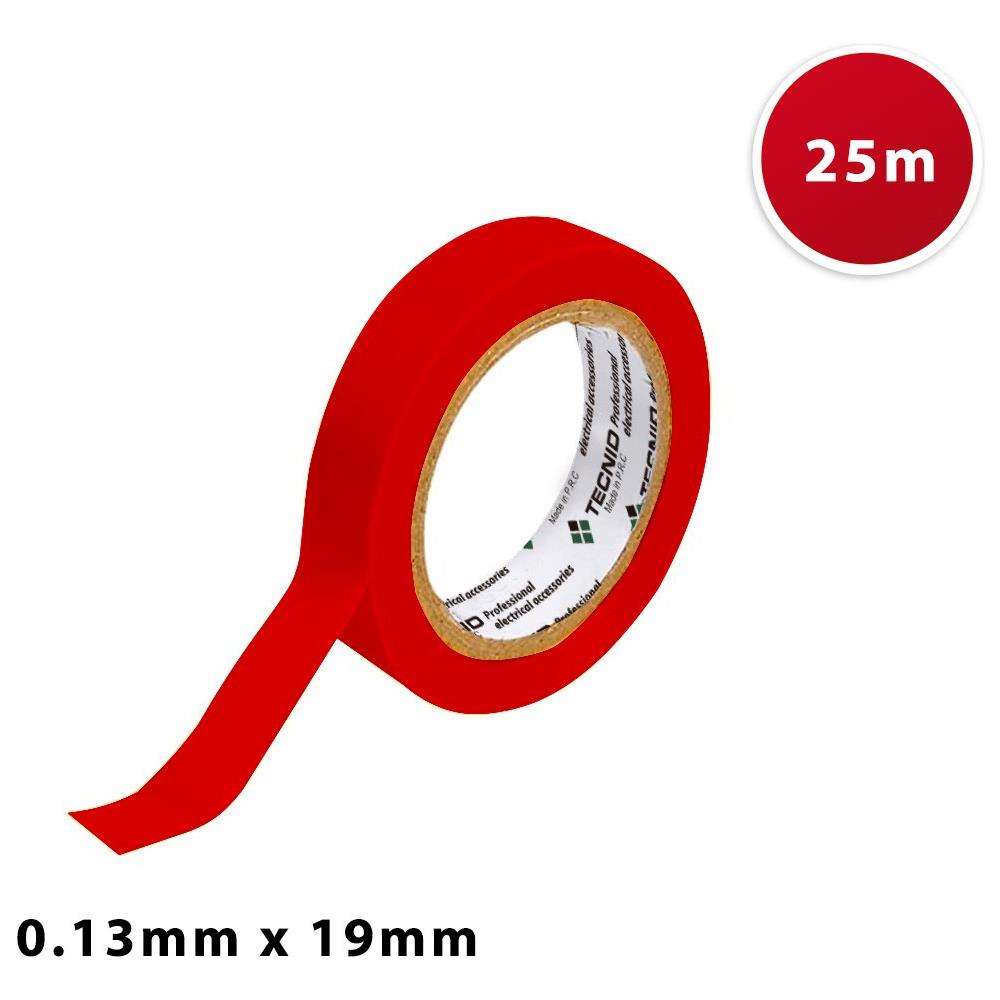 Nastro Isolante In Pvc, Spessore 0,13mm, 15mm X 10m. Rosso - Foto 1