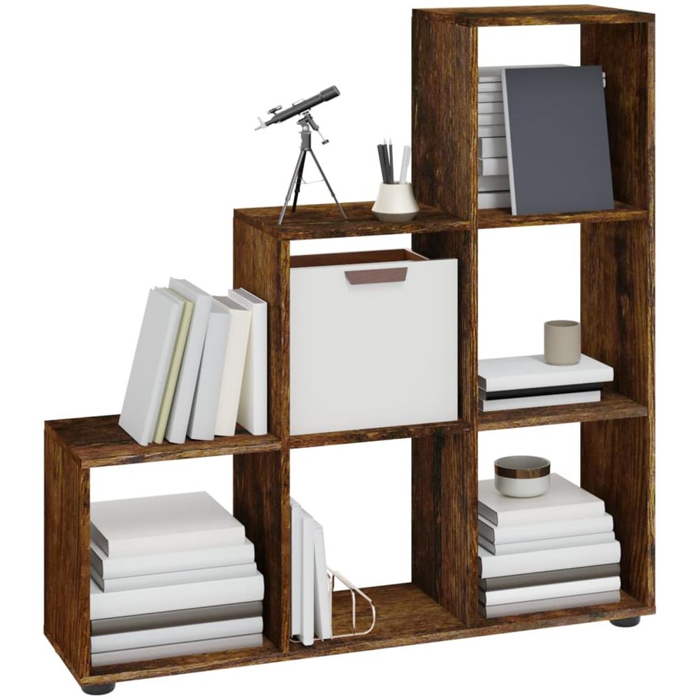 Libreria A Scala Rovere Fumo 107 Cm In Legno Multistrato - Foto 3