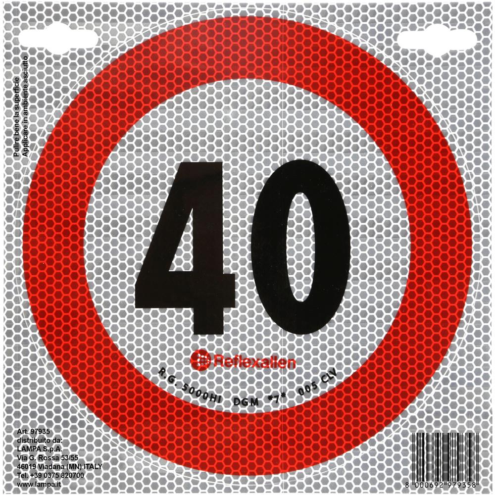 Contrassegno Limite Velocit - 40 Km /h - Foto 2