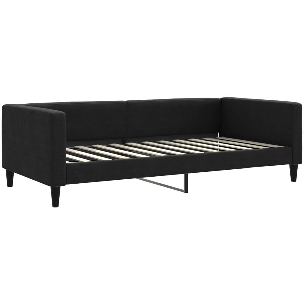 Letto Da Giorno Nero 100x200 Cm In Tessuto - Foto 1