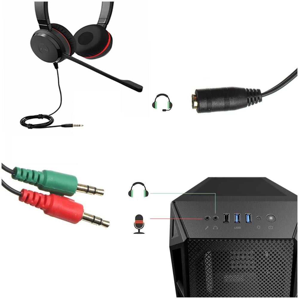 EC1642 cavo audio 0,15 m 3.5mm 2 x 3.5mm Nero, Verde, Rosso - Foto 2