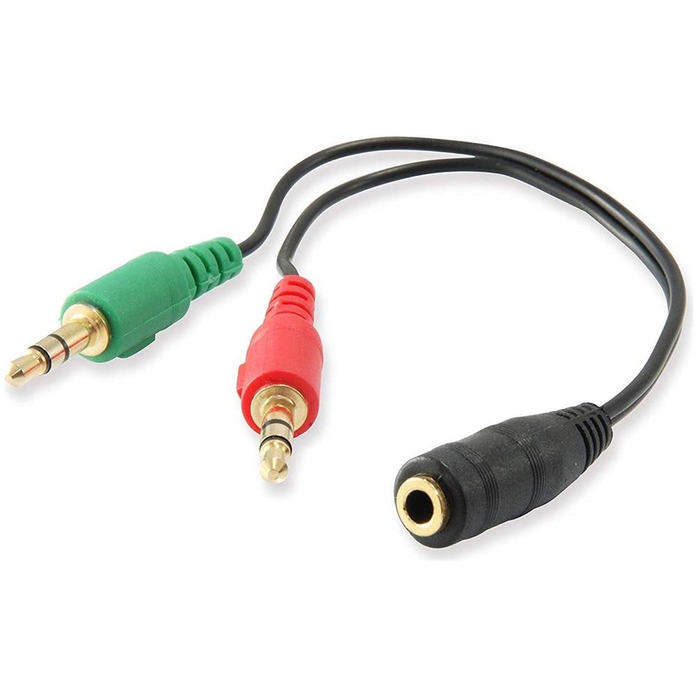 EC1642 cavo audio 0,15 m 3.5mm 2 x 3.5mm Nero, Verde, Rosso - Foto 1