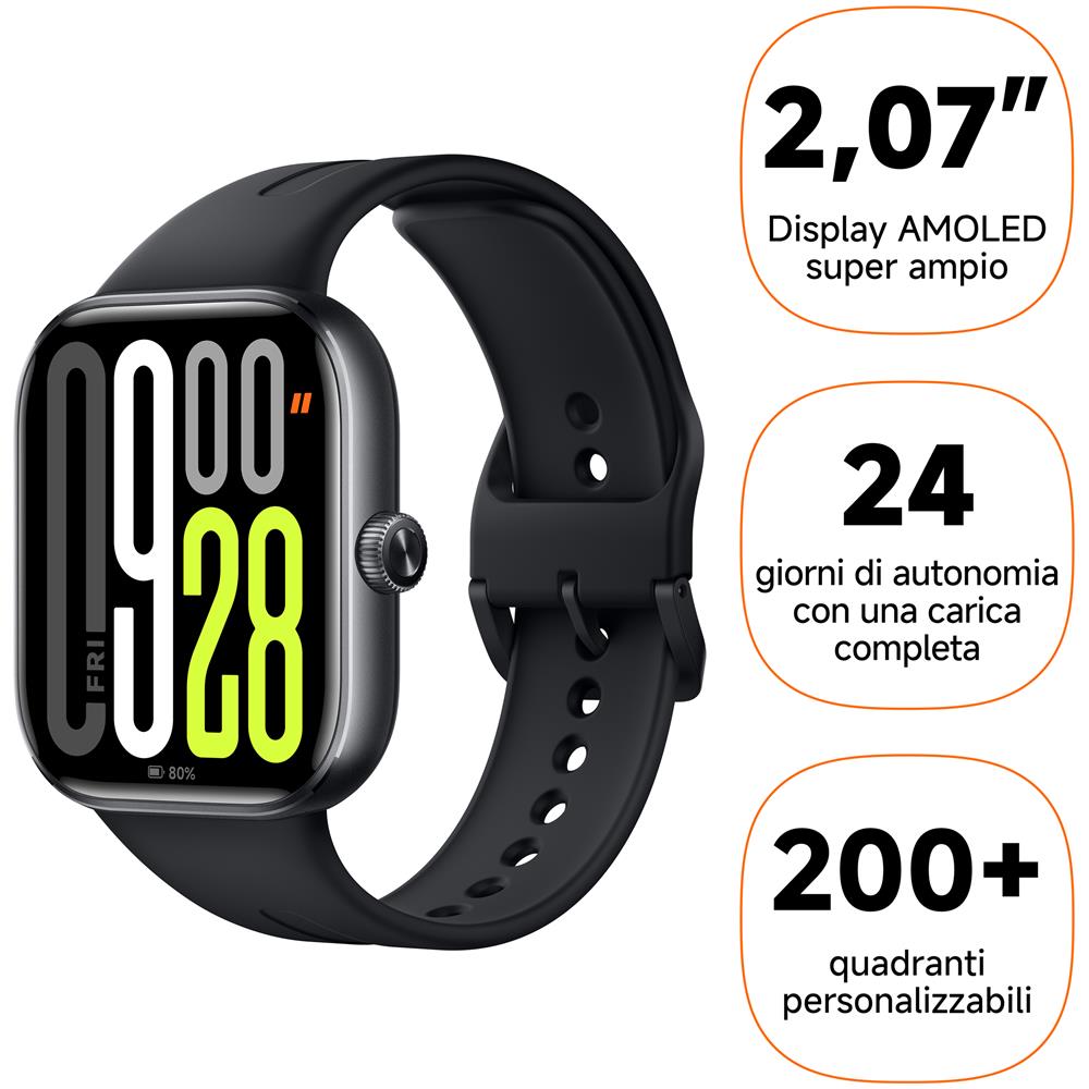 Smartwatch Redmi 5 Impermeabile 5 ATM Display 2.07" Bluetooth Nero - Foto 1