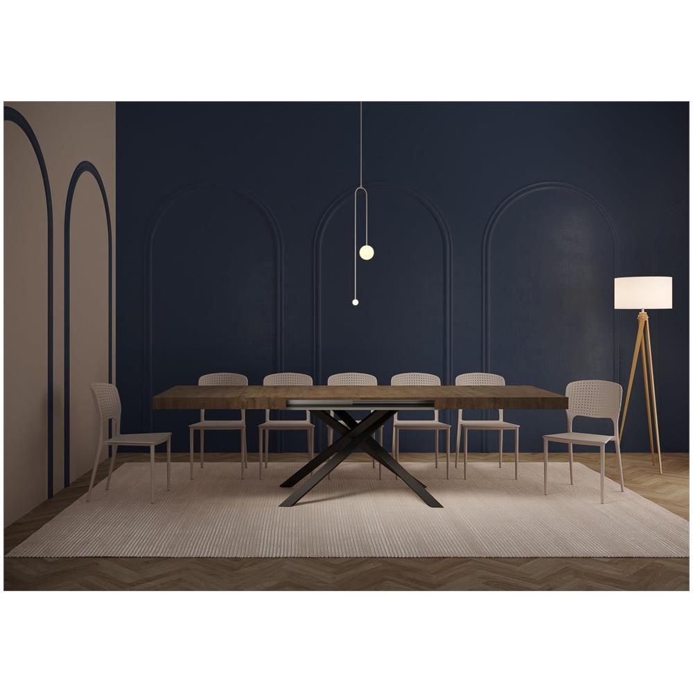 Tavolo allungabile 90x200/304cm Karida noce gambe antracite - Foto 3