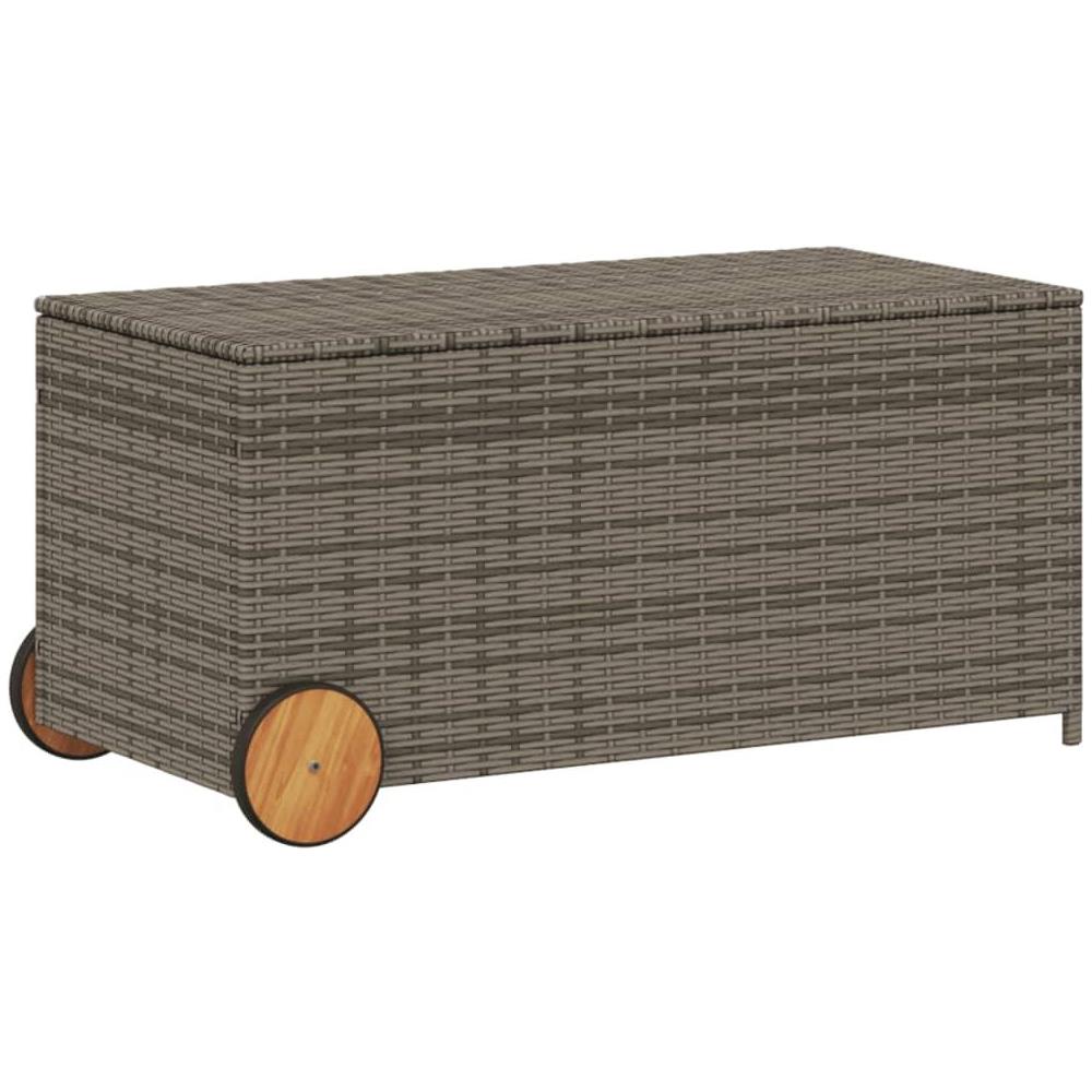 Contenitore da Giardino con Ruote Grigio 190L in Polyrattan - Foto 1