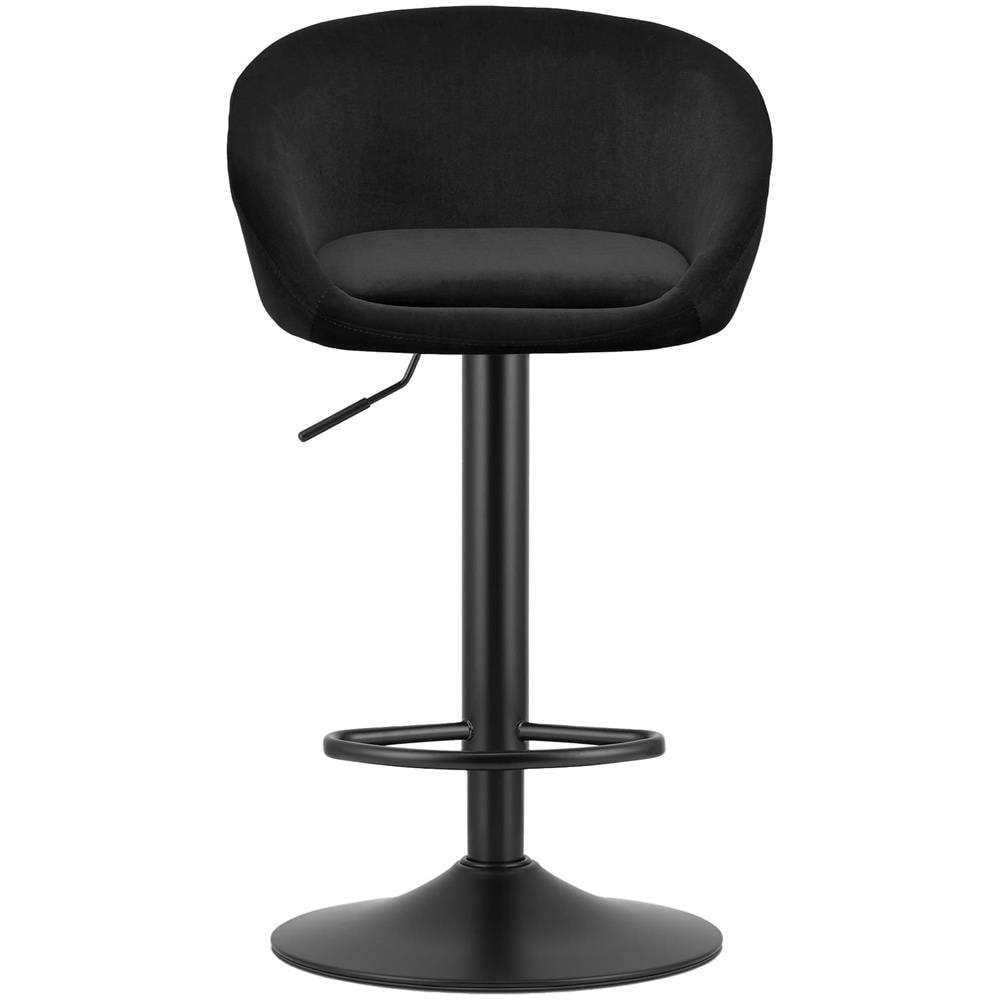 Sgabello EAST - velluto nero / base nera per soggiorno, cucina, sala da pranzo - Foto 2