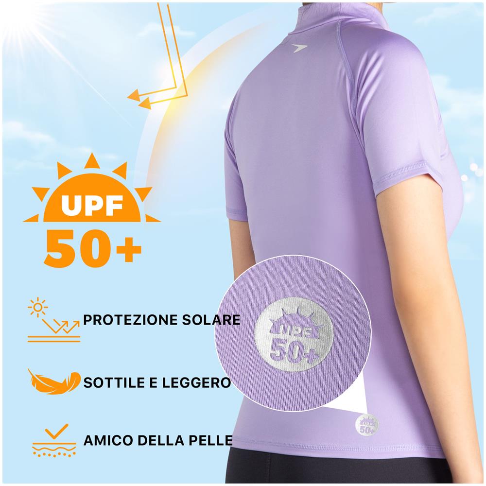 Rashguard femminile essenziale S /S, L - Caramella dura /bianca - Foto 2