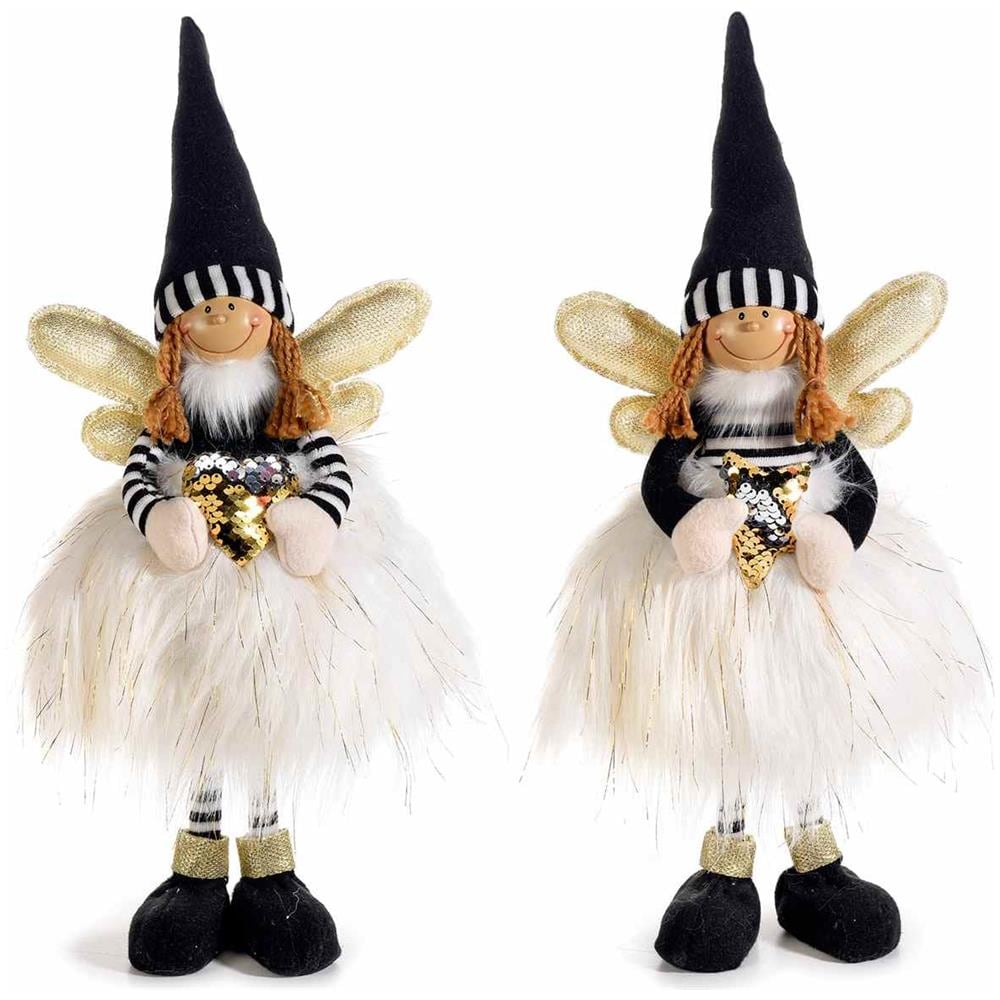 Set 2 Angeli Natalizi Con Abito Decorazione Per Casa Vetrine E Negozi Idea Regalo Natale - Foto 1