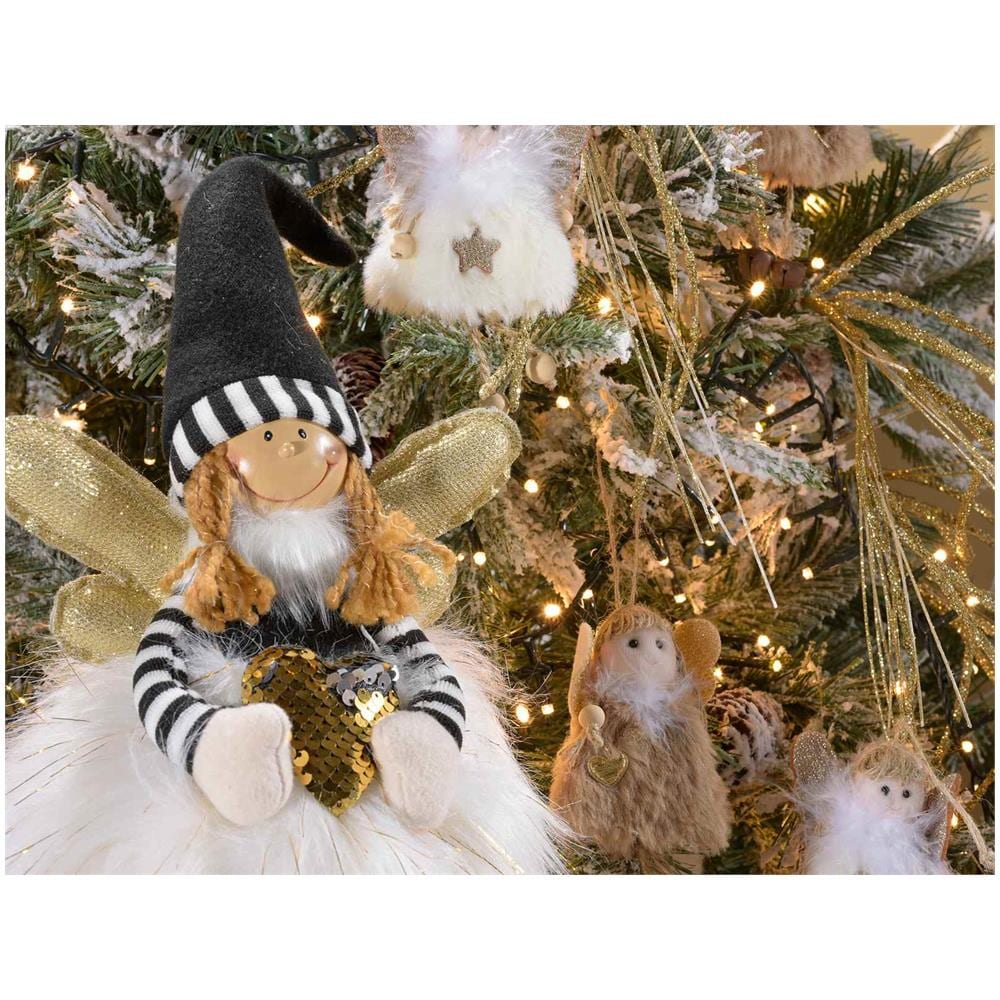 Set 2 Angeli Natalizi Con Abito Decorazione Per Casa Vetrine E Negozi Idea Regalo Natale - Foto 2