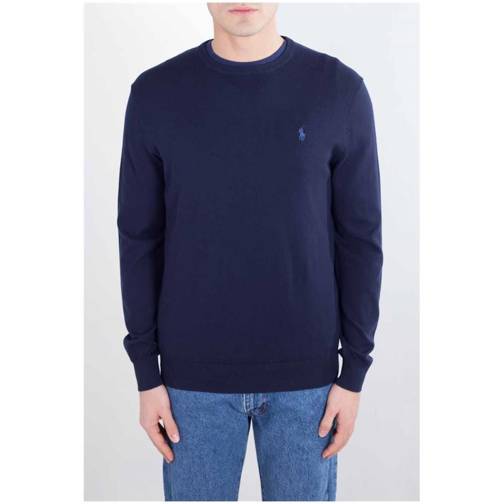Uomo - Maglia Girocollo In Cotone Pima Blu - Foto 1