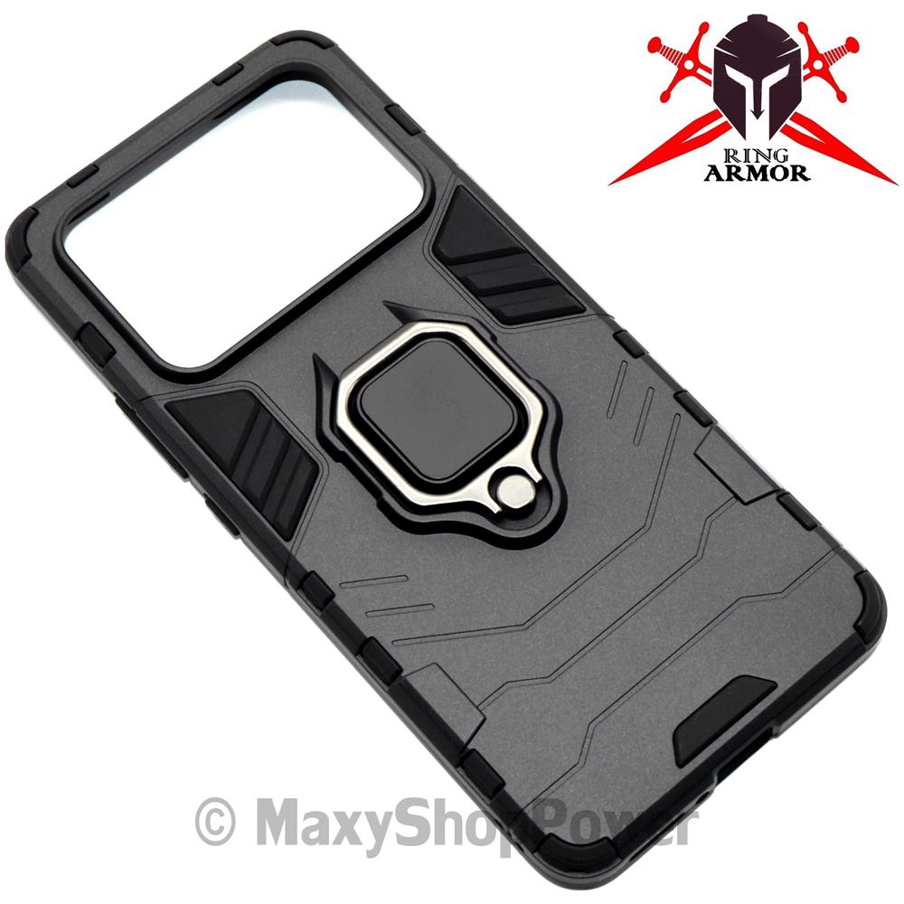 Custodia Alta Protezione Con Anello Per Xiaomi Mi 11 Ultra Black - Foto 1