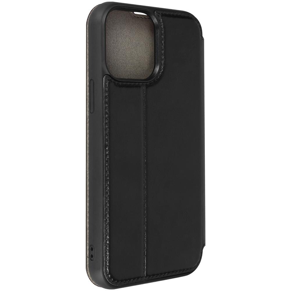 Custodia Iphone 13 Vera Pelle Porta-carte Supporto Video Nera - Foto 5