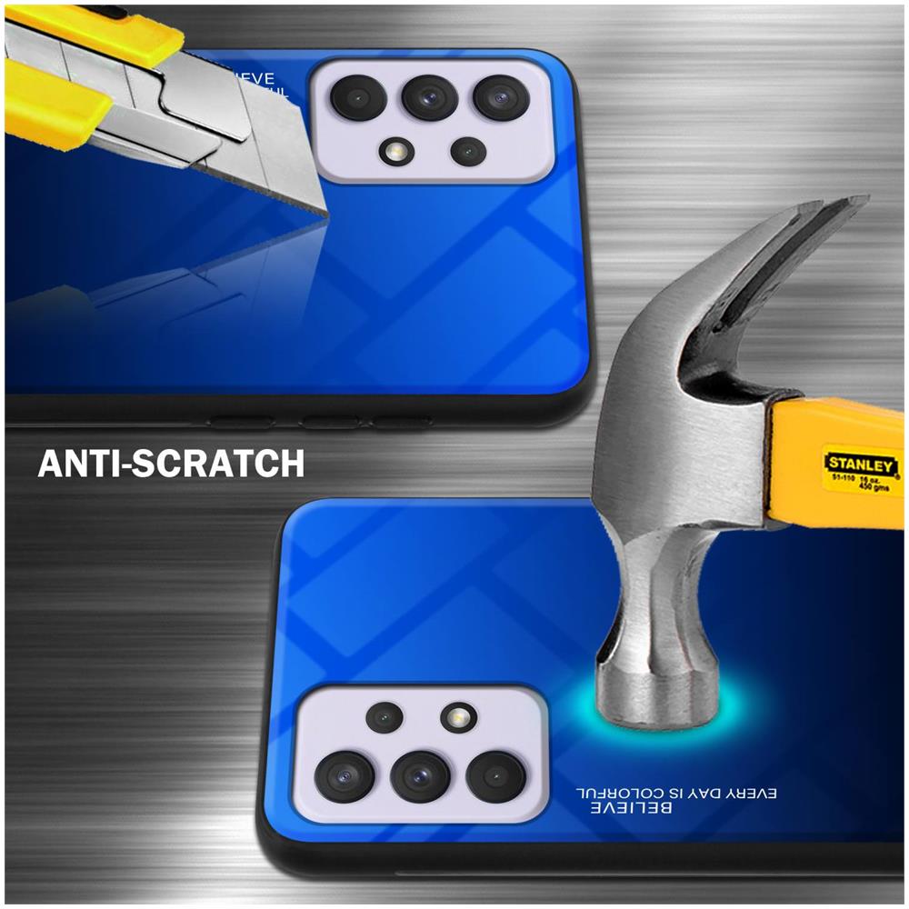Custodia Compatibile Con Samsung Galaxy A33 5g In Blu - Nero - Coperchio Protettivo Bicolore In Vetro Temperato E Silicone Tpu - Foto 2