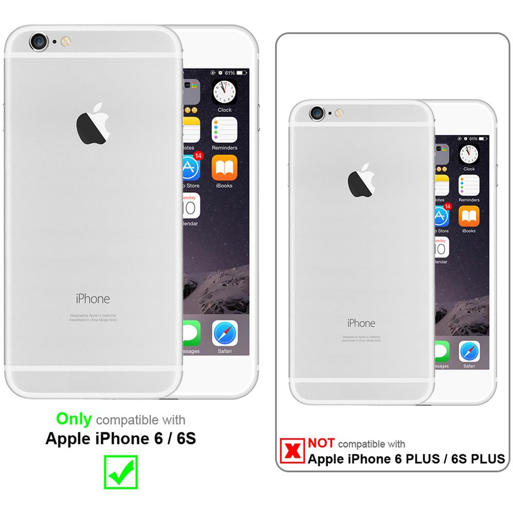 Custodia Compatibile Con Apple Iphone 6 / Iphone 6s In Turchese Fiore - Coperchio Protettivo In Design Floreale Con Chiusura Magnetica, Funzione Stand E Slot Per Carte - Foto 2