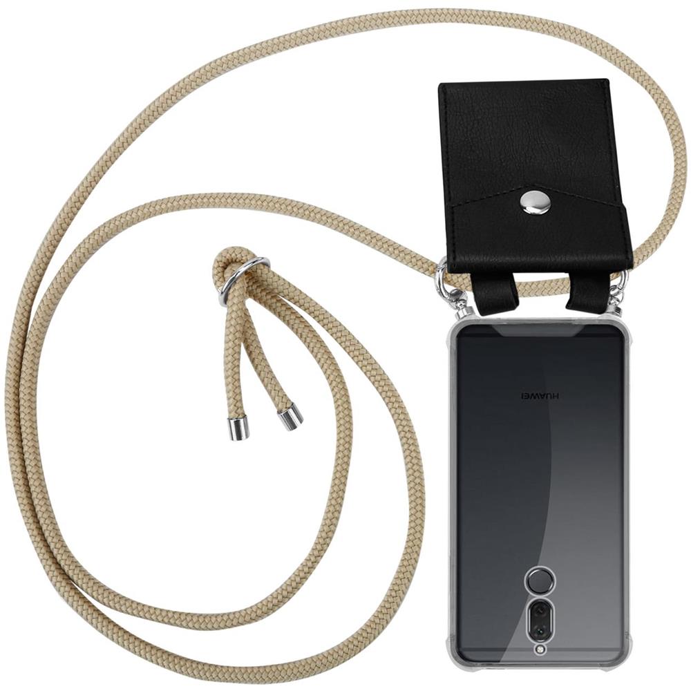 Catena Di Telefoni Cellulari Compatibile Con Huawei Mate 10 Lite In Marrone Brillante - Coperchio Protettivo In Silicone Con Anelli D'argento, Cinturino In Corda E Custodia Staccabile - Foto 1